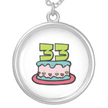 33 Year Old Birthday Cake Pendant