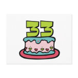 33 Year Old Birthday Cake Post Cards