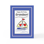 3416 Grandson Birthday, Sail boat, Christian Card