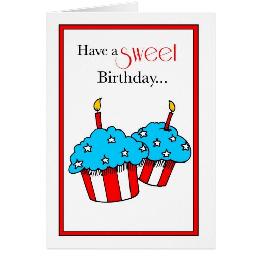 3439 Sweet Patriotic Birthday Greeting Cards 