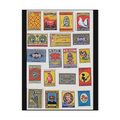 34 Safety Matches Vintage Postcard by postcardsfromtheedge