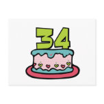 34 Year Old Birthday Cake Post Card