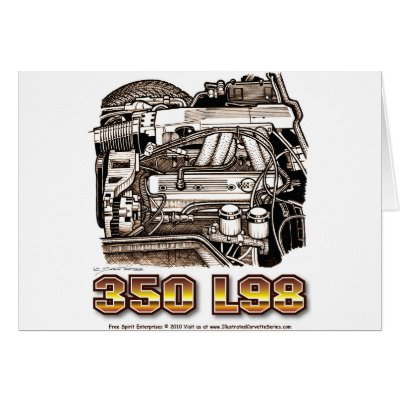 350 L98 Corvette Engine Cards by Scott427