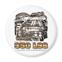 350 L98 Corvette Engine Fridge Magnets