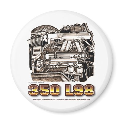 350 L98 Corvette Engine Fridge Magnets by Scott427