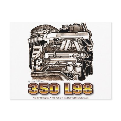 350 L98 Corvette Engine Postcard by Scott427