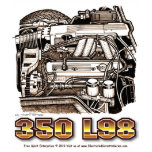 350 L98 Corvette Engine t-shirts