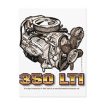 350 LT1 Corvette Engine Postcards
