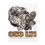 350 LT1 Corvette Engine Postcards