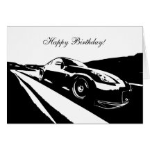 350Z car themed Birthday Card
