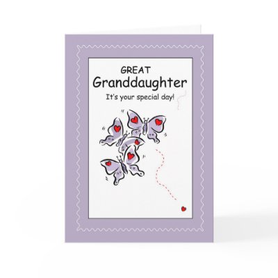 3542 Great Granddaughter Butterflies Birthday Cards by sandrarosecreations