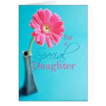 3574 Daughter  Valentine's Day Pink Daisy Blue Cards