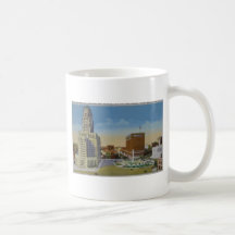 35 - Looking Down Delaware Ave. Snowing City , Vin Coffee Mugs