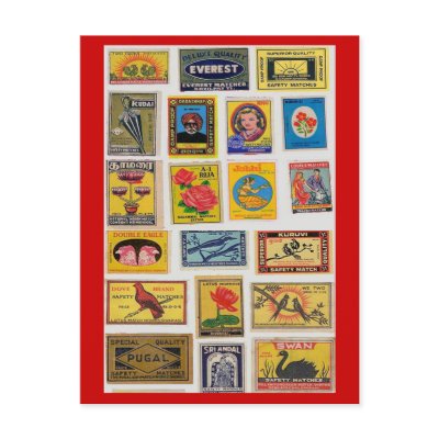#35 Safety Matches Vintage Postcard by postcardsfromtheedge