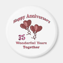 35th. Anniversary Refrigerator Magnets