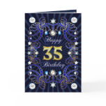 35th birthday card with masses of jewels