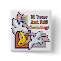 35th Wedding Anniversary Buttons
