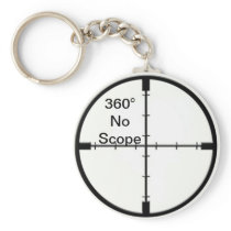 360 No Scope Video Game Joke FPS keychain