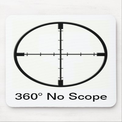 360 No Scope Video Game Joke FPS mouse pad by hugmepleaze