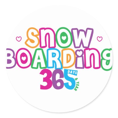 365 Snow Boarding Round Stickers by truetomboy