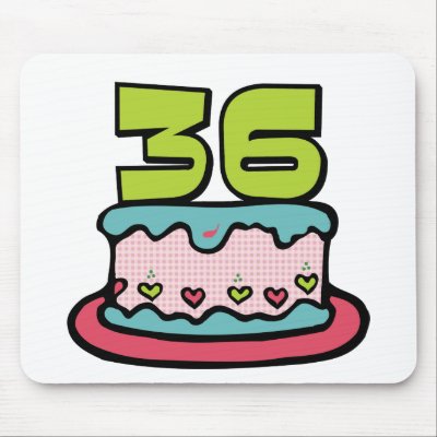 36 Year Old Birthday Cake Mousepad by Birthday_Bash