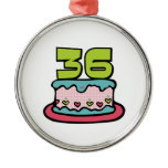 36 Year Old Birthday Cake Christmas Ornament