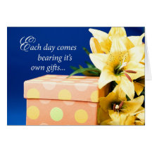 3753 Birthday Box Lily, Flowers Greeting Card