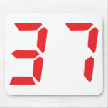 37 thirty-seven red alarm clock digital number mouse pad