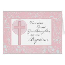 3878 Baptism Great Grandaughter Greeting Cards