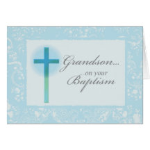 3881 Grandson Baptism Greeting Cards