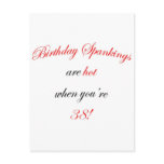 38 Birthday Spanking Post Card