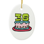 38 Year Old Birthday Cake Christmas Ornaments