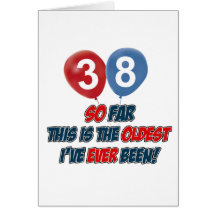 38th birthday designs greeting cards