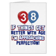38th birthday designs greeting cards