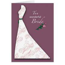 3977 Bridal Shower Silhouette Plum Greeting Card