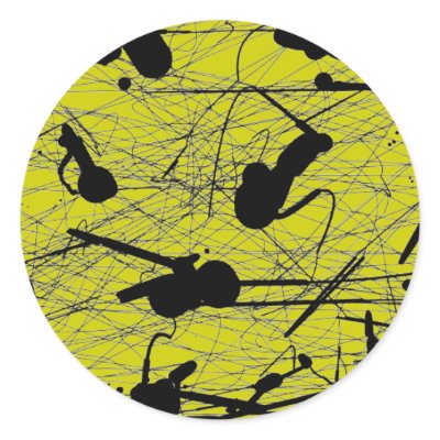 39-81 Black and White Splatter Paint Sticker by JackPollockRevival