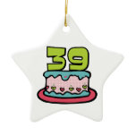 39 Year Old Birthday Cake Christmas Ornaments