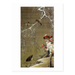 3. 雪中鴛鴦図, 若冲 Mandarin Duck in The Snow, Jakuchū Post Cards