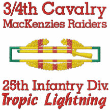 3/4th Cavalry 25th Inf. Div. CIB Embroidered Shirt