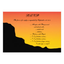 3.5 x 5 R.S.V.P Reply Card Desert Mountain Sunset