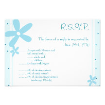 3.5x5 R.S.V.P Reply Card Blue Daisies Announcements