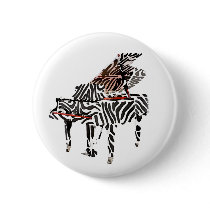 $3.95 Zebra Grand Piano Pinback Button