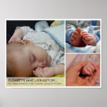 3 baby photo modern montage wall hanging art poster