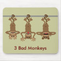 3 bad monkeys mousepads