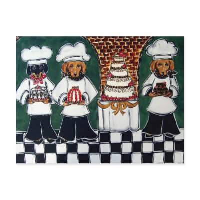 3 Bakers Doxie Post Cards by Art_by_Joanne