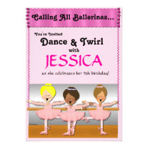 3 Ballerinas Party Invite