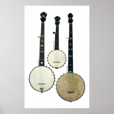 3 Banjos Poster by retrobanjo