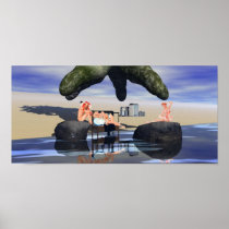 3 Beauties and the Beast Surreal Poster