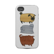 3 Biscuit Dog - Pug, Chinese Shar-pei,  Lhasa Apso Iphone 4 Tough Covers