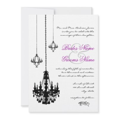 3 Black Chandeliers Wedding Invitations by samack